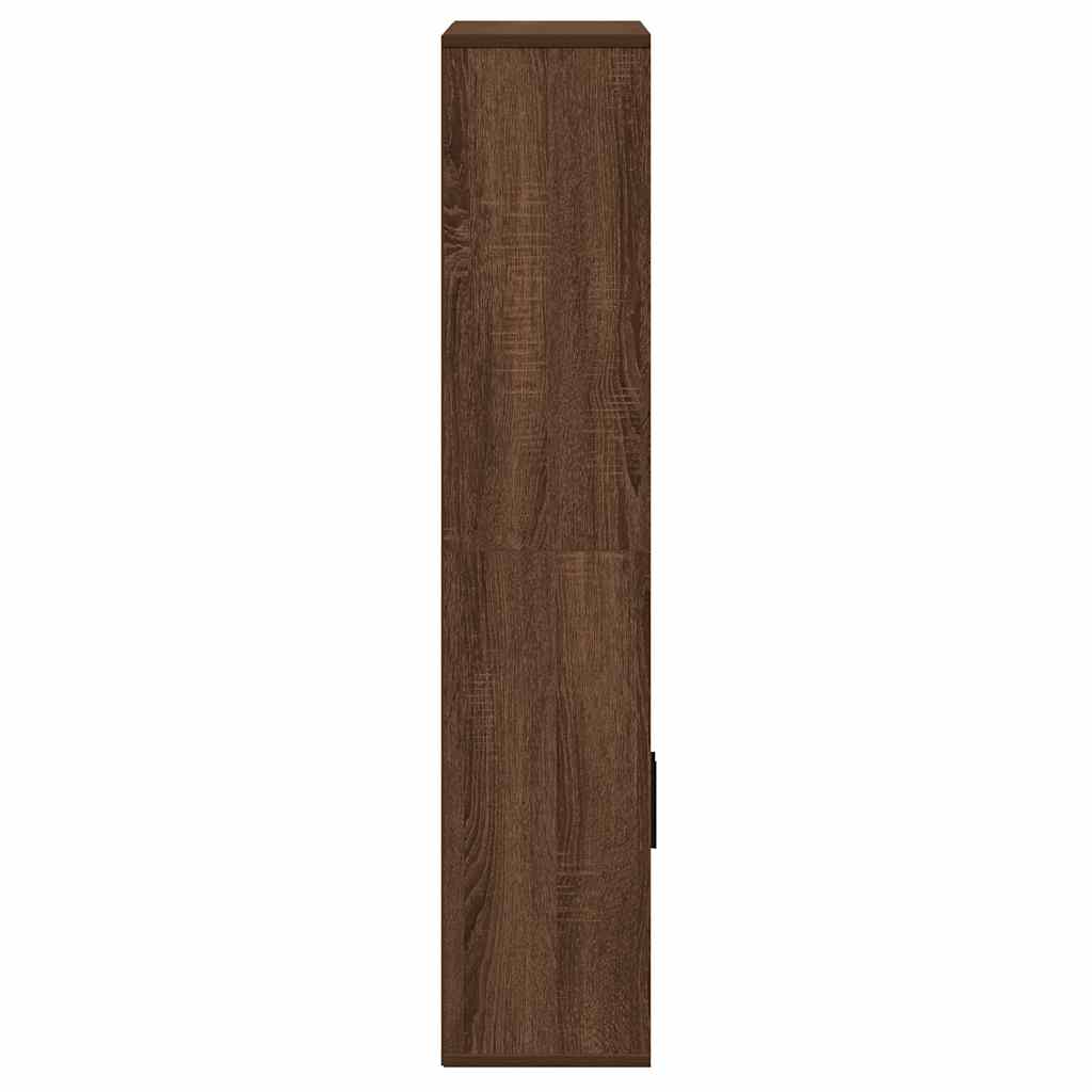 Βιβλιοθήκη Καφέ Δρυς 60x24x120 εκ. από Επεξεργασμένο Ξύλο - Pakobazaar