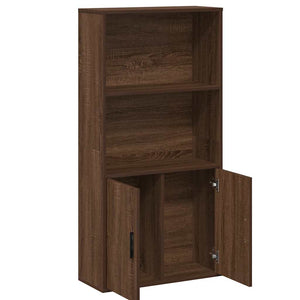 Βιβλιοθήκη Καφέ Δρυς 60x24x120 εκ. από Επεξεργασμένο Ξύλο - Pakobazaar