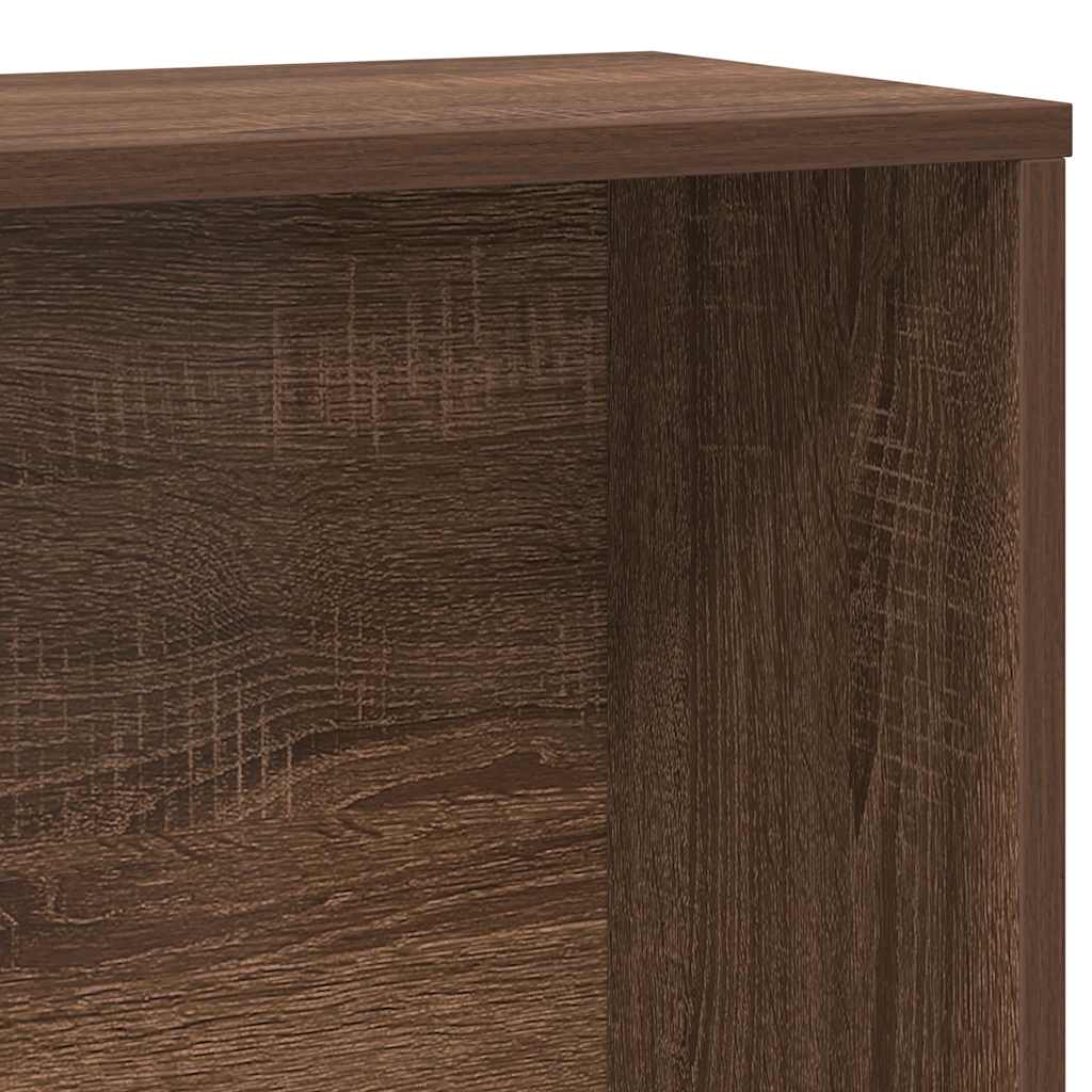 Βιβλιοθήκη Καφέ Δρυς 60x24x120 εκ. από Επεξεργασμένο Ξύλο - Pakobazaar