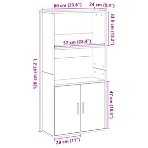 Βιβλιοθήκη Όψη Παλαιού Ξύλου 60x24x120 εκ. Επεξεργασμένο Ξύλο