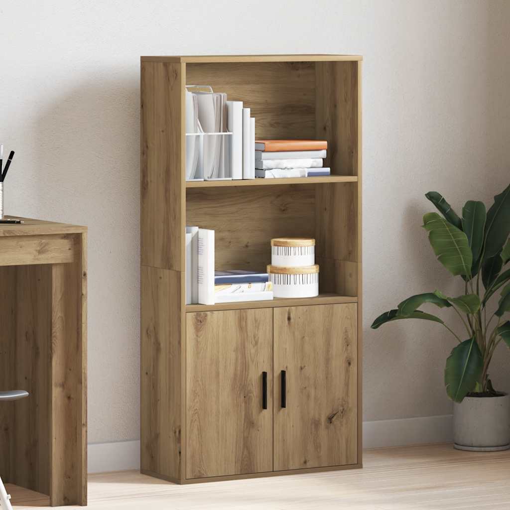 Βιβλιοθήκη Αρτισιανή Δρυς 60x24x120 εκ. Επεξ. Ξύλο - Pakobazaar
