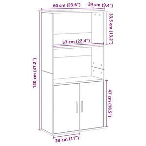 Βιβλιοθήκη Αρτισιανή Δρυς 60x24x120 εκ. Επεξ. Ξύλο - Pakobazaar