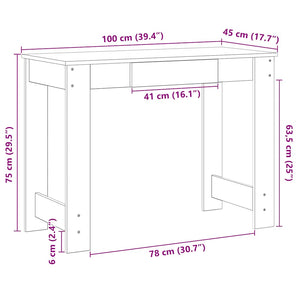 Γραφείο  Λευκό 100x45x75 cm Κατασκευασμένο ξύλο