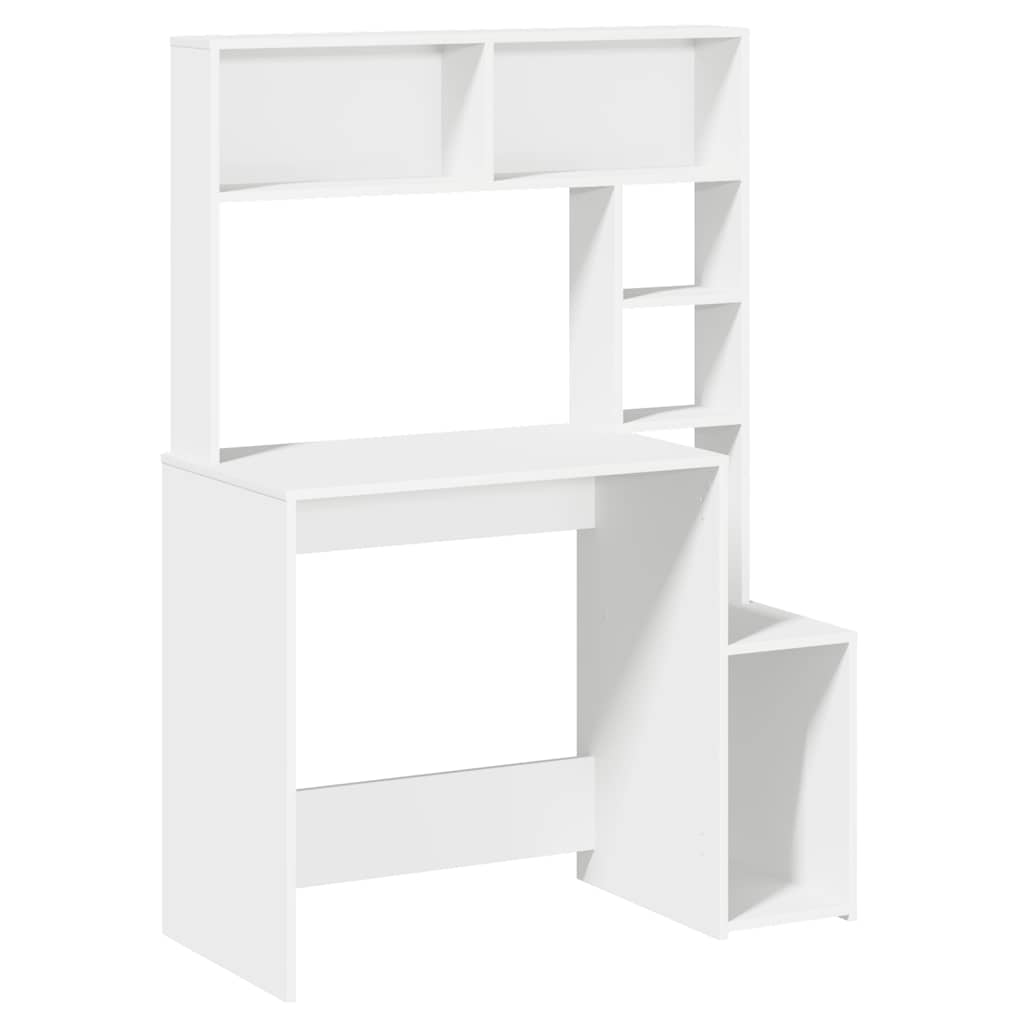 Γραφείο  με ράφια Λευκό 100x45x140 cm Κατασκευασμένο ξύλο - Pakobazaar