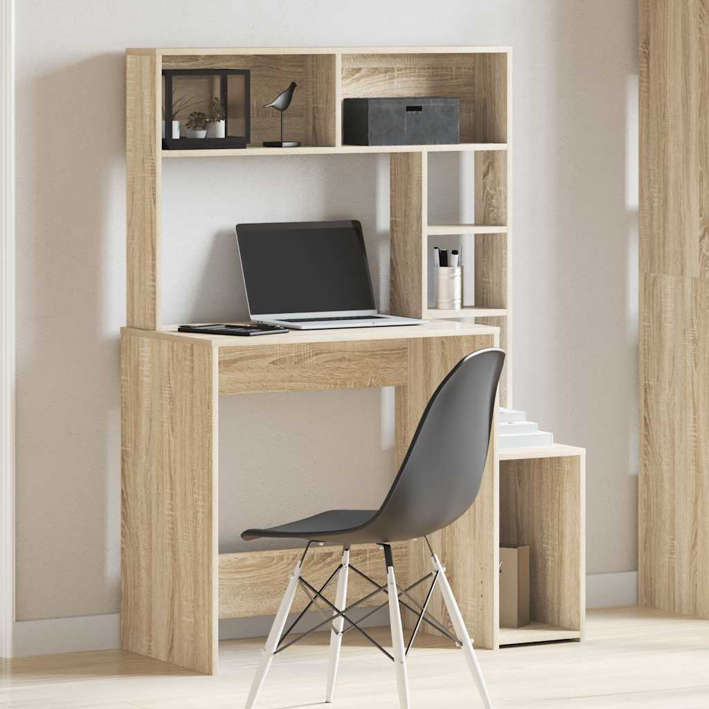 Γραφείο με Ράφια Sonoma Δρυς 100x45x140 εκ. Επεξεργασμένο Ξύλο - Pakobazaar