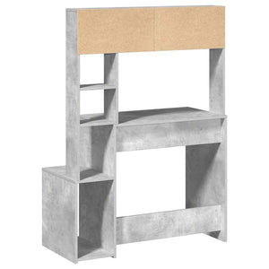 Γραφείο με Ράφια Γκρι Σκυροδέματος 100x45x140 εκ. Επεξεργ. Ξύλο - Pakobazaar