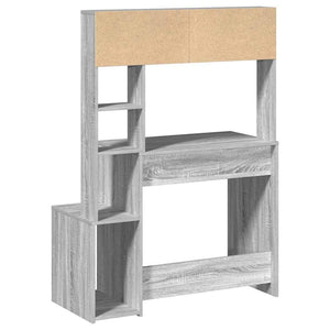 Γραφείο με Ράφια Γκρι Sonoma 100x45x140 εκ. Επεξεργασμένο Ξύλο