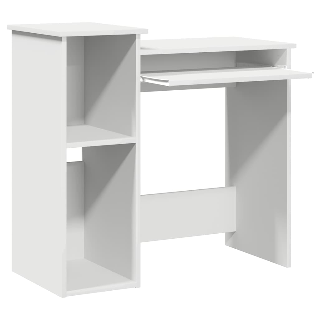 Γραφείο  με ράφια Λευκό 84x40x78 cm Κατασκευασμένο ξύλο