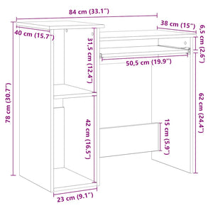 Γραφείο με Ράφια Sonoma Δρυς 110x45x157 εκ. από Μοριοσανίδα - Pakobazaar