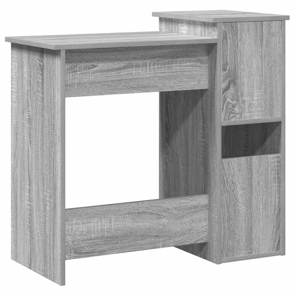 Γραφείο με Ράφια Γκρι Sonoma 84x40x78 εκ. Επεξεργασμένο Ξύλο - Pakobazaar