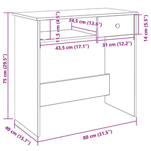 Γραφείο Καπνιστή Δρυς 80 x 40 x 75 εκ. από Επεξεργασμένο Ξύλο