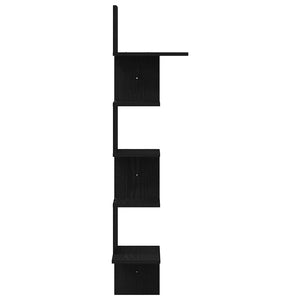 Γωνιακό ράφι τοίχου  Μαύρο 32x32x127,5 cm Κατασκευασμένο ξύλο