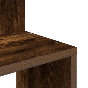 Γωνιακή Ραφιέρα Τοίχου Καπνιστή Δρυς 32x32x127,5 εκ Επεξ. Ξύλο