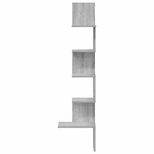 Γωνιακή Ραφιέρα Τοίχου Γκρι Sonoma 32x32x127,5 εκ Επεξ. Ξύλο