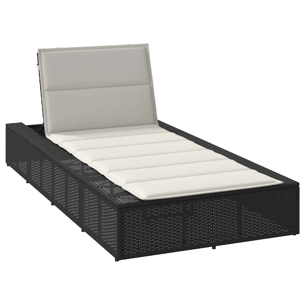 Ξαπλώστρα με αιωρούμενο μαξιλάρι Μαύρο Poly Rattan