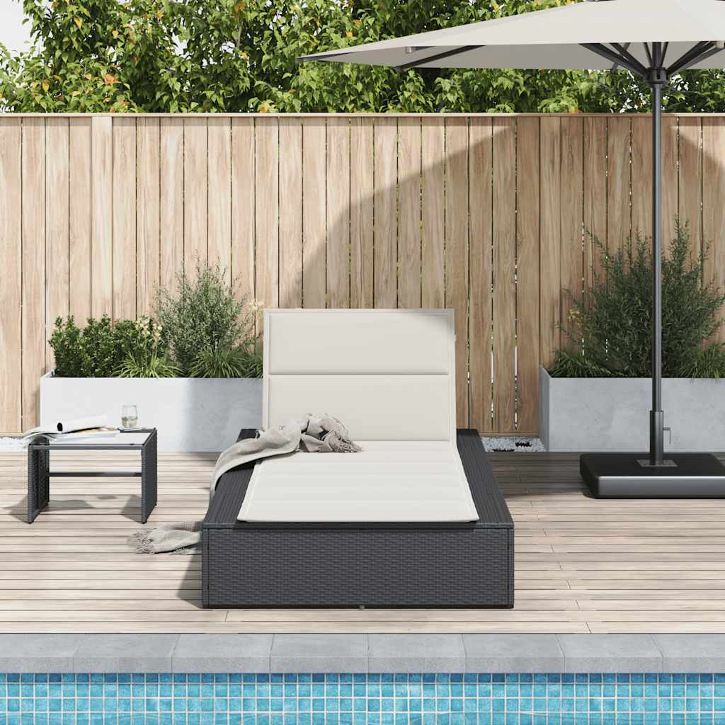 Ξαπλώστρα με αιωρούμενο μαξιλάρι Μαύρο Poly Rattan