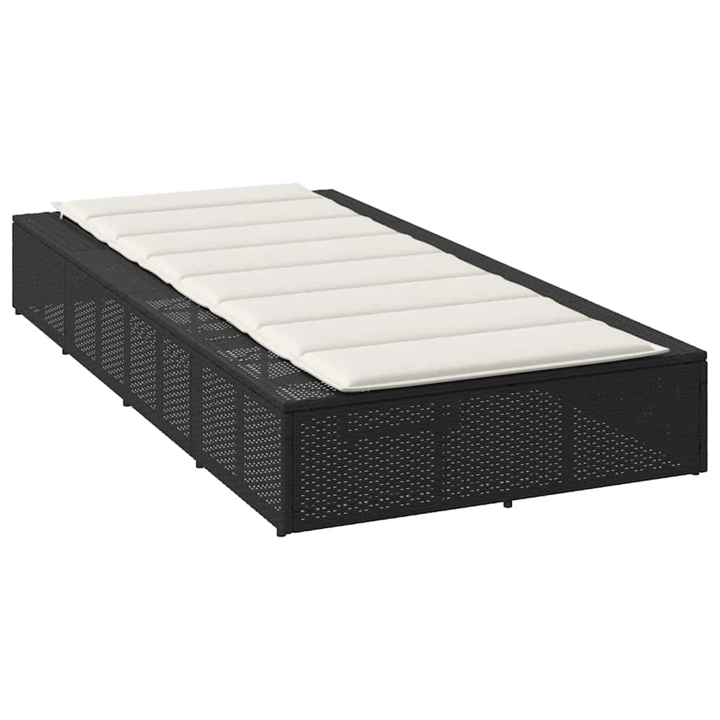 Ξαπλώστρα με αιωρούμενο μαξιλάρι Μαύρο Poly Rattan
