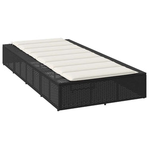 Ξαπλώστρα με αιωρούμενο μαξιλάρι Μαύρο Poly Rattan