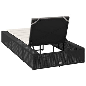 Ξαπλώστρα με αιωρούμενο μαξιλάρι Μαύρο Poly Rattan