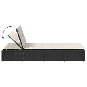 Ξαπλώστρα με αιωρούμενο μαξιλάρι Μαύρο Poly Rattan