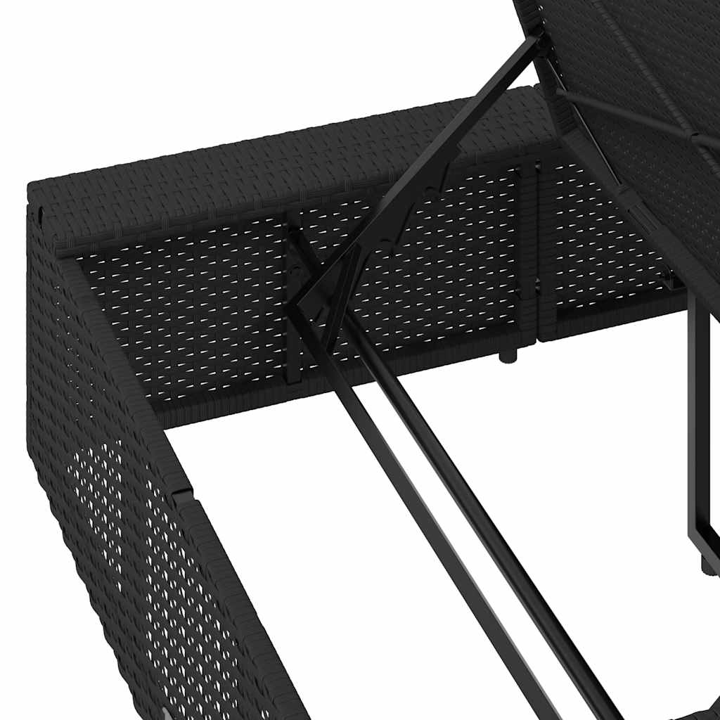 Ξαπλώστρα με αιωρούμενο μαξιλάρι Μαύρο Poly Rattan
