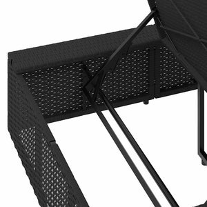 Ξαπλώστρα με αιωρούμενο μαξιλάρι Μαύρο Poly Rattan