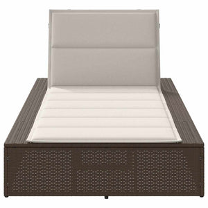 Ξαπλώστρα με πλωτό μαξιλάρι Brown Poly Rattan - Pakobazaar