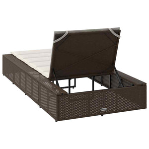 Ξαπλώστρα με πλωτό μαξιλάρι Brown Poly Rattan - Pakobazaar