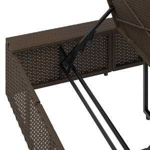 Ξαπλώστρα με πλωτό μαξιλάρι Brown Poly Rattan - Pakobazaar