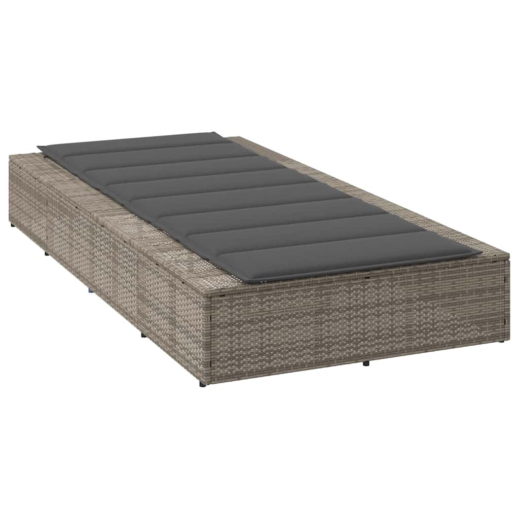 Ξαπλώστρα με αιωρούμενο μαξιλάρι Γκρι Poly Rattan - Pakobazaar