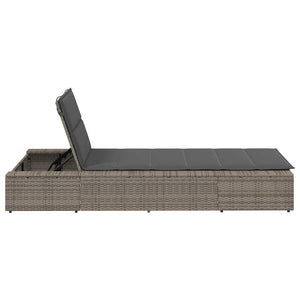 Ξαπλώστρα με αιωρούμενο μαξιλάρι Γκρι Poly Rattan - Pakobazaar