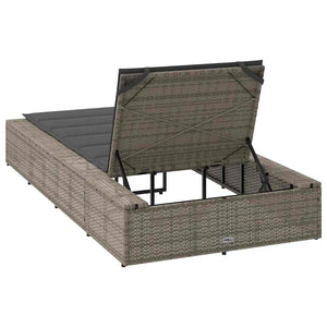 Ξαπλώστρα με αιωρούμενο μαξιλάρι Γκρι Poly Rattan - Pakobazaar