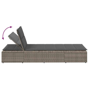 Ξαπλώστρα με αιωρούμενο μαξιλάρι Γκρι Poly Rattan - Pakobazaar