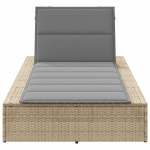 Ξαπλώστρα με αιωρούμενο μαξιλάρι Μπεζ Poly Rattan