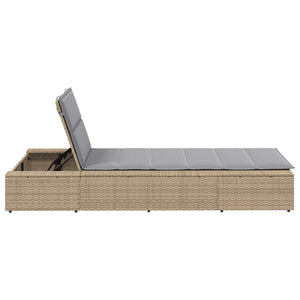 Ξαπλώστρα με αιωρούμενο μαξιλάρι Μπεζ Poly Rattan