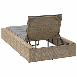 Ξαπλώστρα με αιωρούμενο μαξιλάρι Μπεζ Poly Rattan