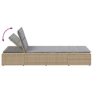 Ξαπλώστρα με αιωρούμενο μαξιλάρι Μπεζ Poly Rattan