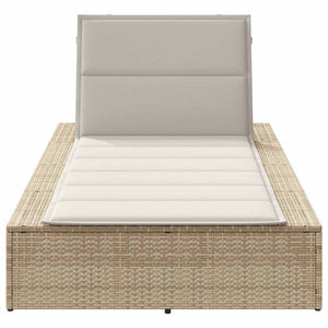 Ξαπλώστρα με αιωρούμενο μαξιλάρι Μπεζ Poly Rattan