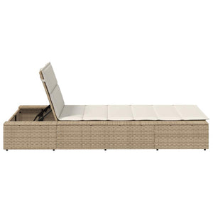 Ξαπλώστρα με αιωρούμενο μαξιλάρι Μπεζ Poly Rattan