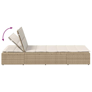 Ξαπλώστρα με αιωρούμενο μαξιλάρι Μπεζ Poly Rattan
