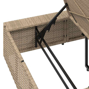 Ξαπλώστρα με αιωρούμενο μαξιλάρι Μπεζ Poly Rattan