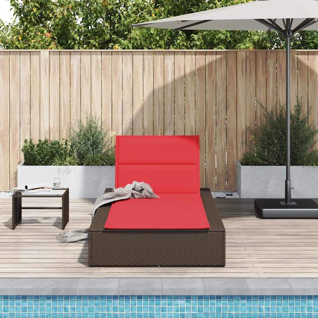 Ξαπλώστρα με πλωτό μαξιλάρι Brown Poly Rattan