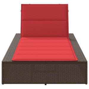 Ξαπλώστρα με πλωτό μαξιλάρι Brown Poly Rattan