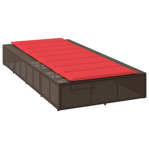 Ξαπλώστρα με πλωτό μαξιλάρι Brown Poly Rattan