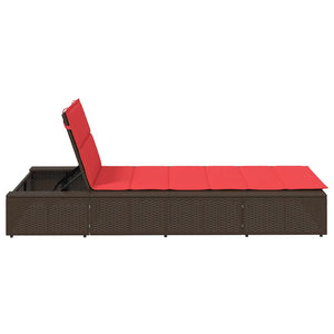 Ξαπλώστρα με πλωτό μαξιλάρι Brown Poly Rattan