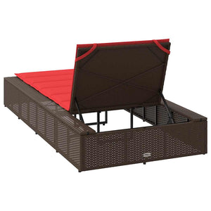 Ξαπλώστρα με πλωτό μαξιλάρι Brown Poly Rattan