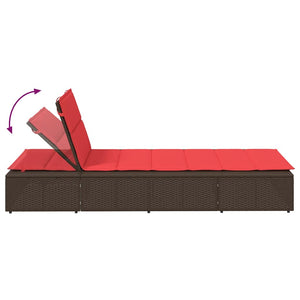 Ξαπλώστρα με πλωτό μαξιλάρι Brown Poly Rattan