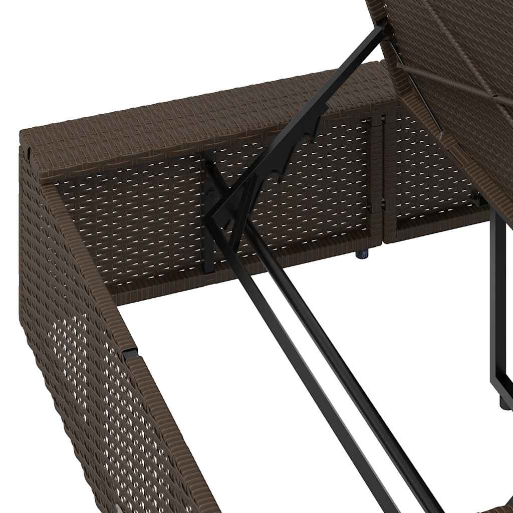 Ξαπλώστρα με πλωτό μαξιλάρι Brown Poly Rattan