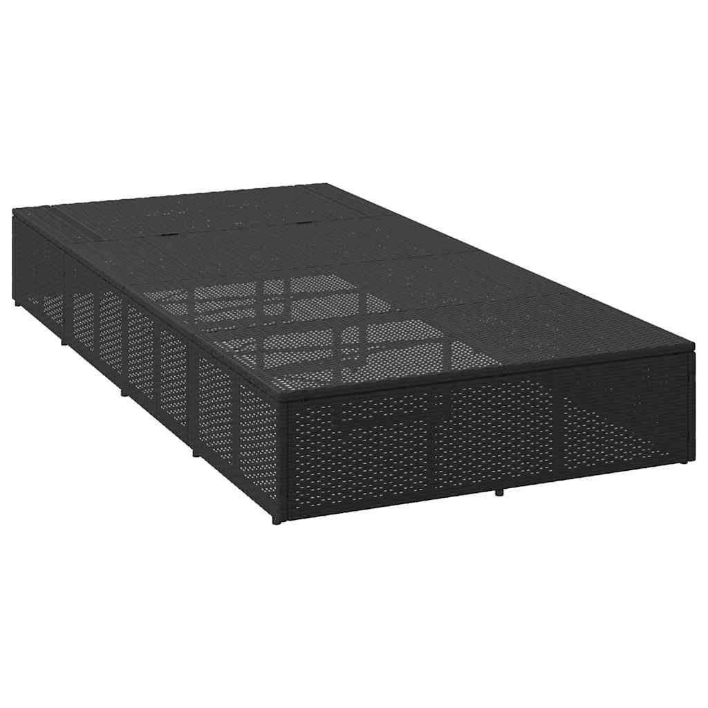 Ξαπλώστρα με αιωρούμενο μαξιλάρι Μαύρο Poly Rattan