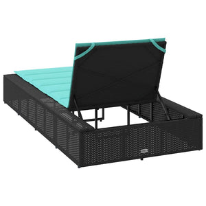Ξαπλώστρα με αιωρούμενο μαξιλάρι Μαύρο Poly Rattan